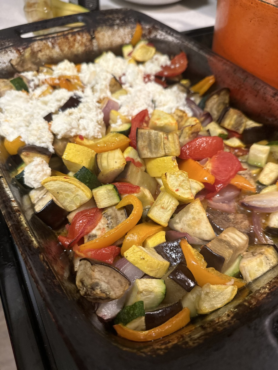 Roasted Summer Vegetables with Feta